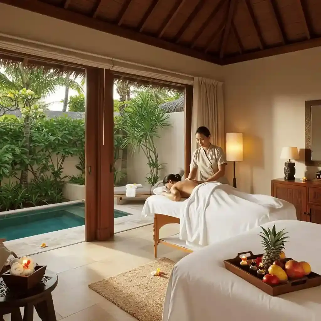 Wellness Sanctuary — Spa rituals brought to your suite by expert therapists — essential oils, beauty, and quiet.